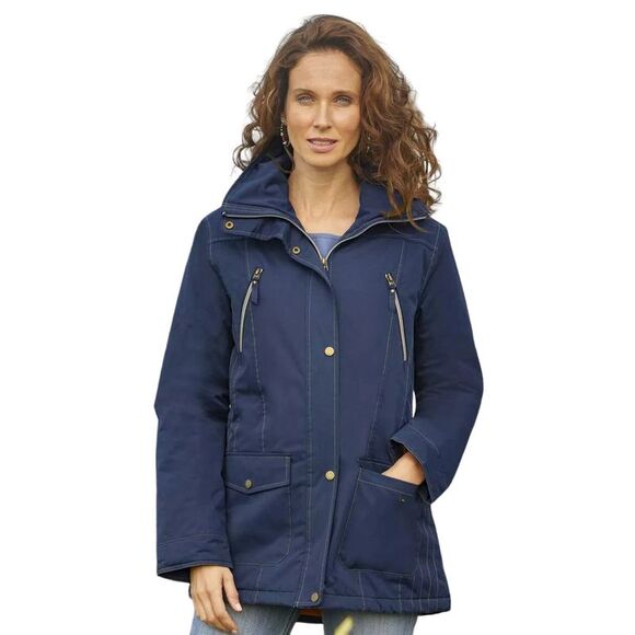 Atlas for Women Womens/Ladies Microtech Multi Pocket Parka / Navy - Picture 2 of 3